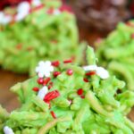 Holiday haystack treats with holiday sprinkles