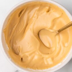 Overhead shot of Maple glaze in a bowl