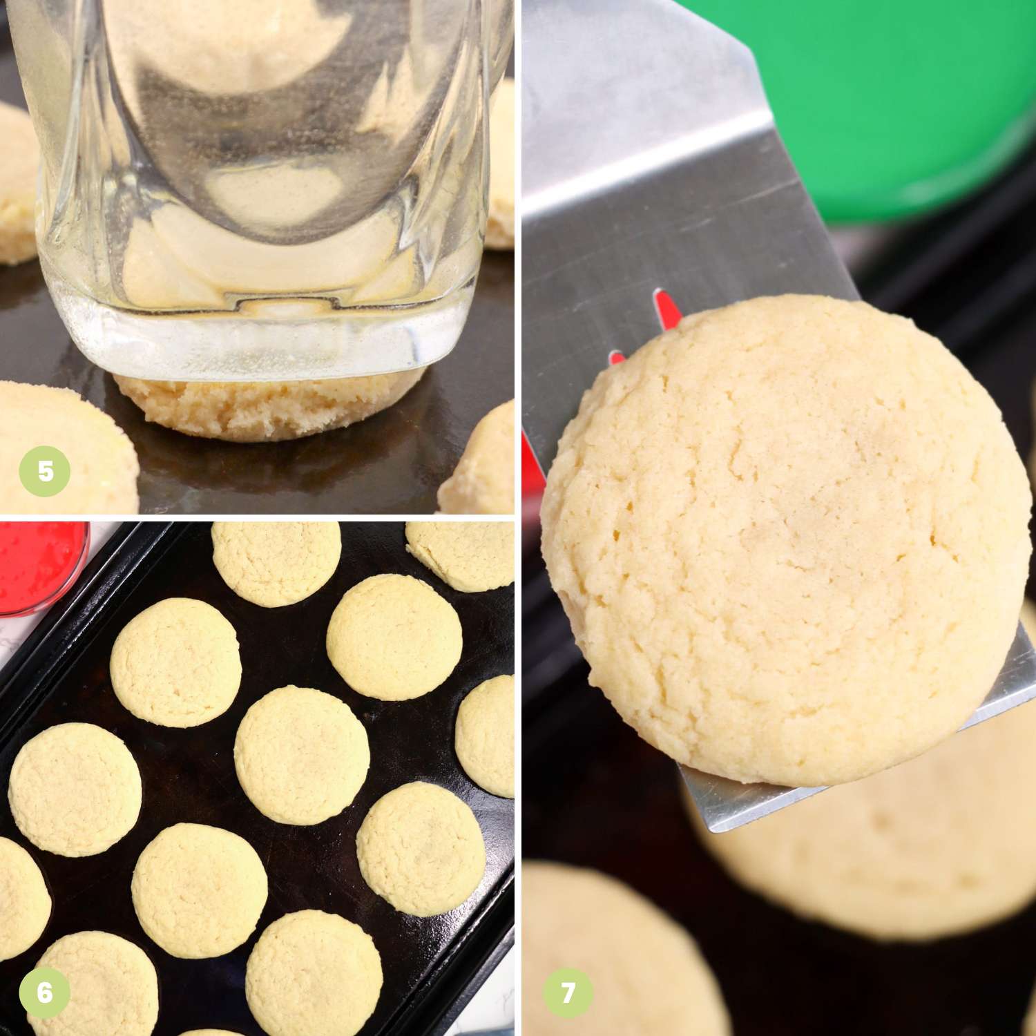 Collage of three images showing how to make and bake meltaway cookies
