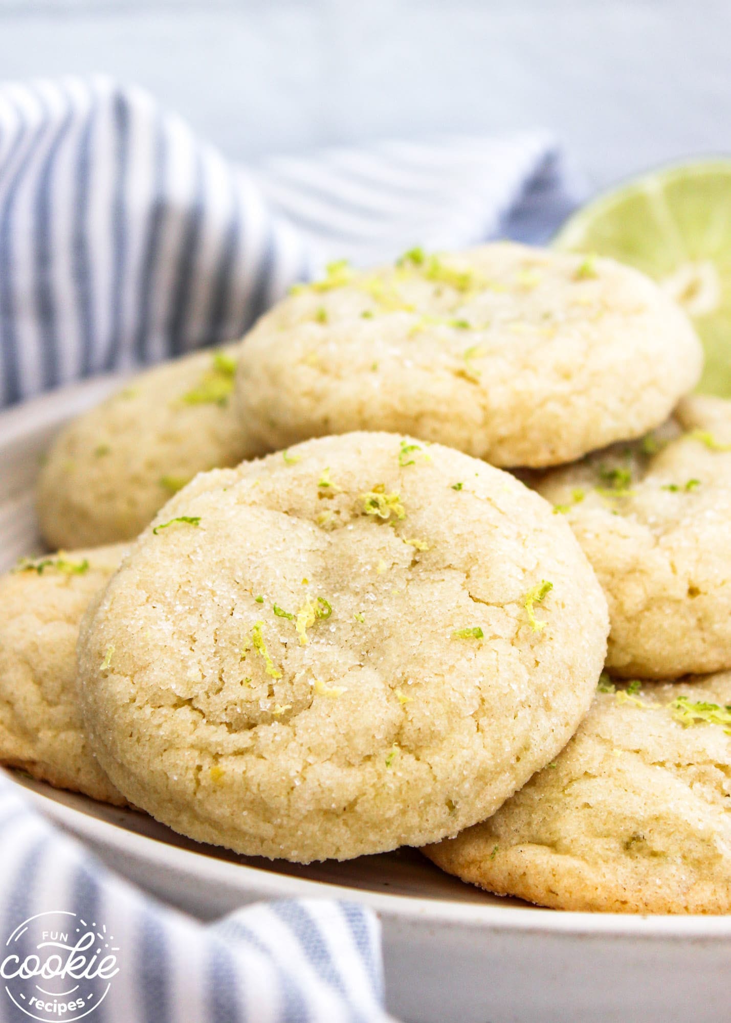 Lime sugar cookies on a plate