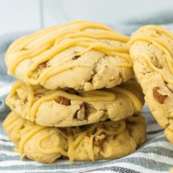 Stacked pecan maple cookies