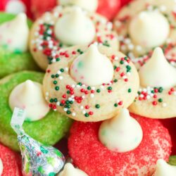 sprinkled sugar cookie blossoms on a platter.
