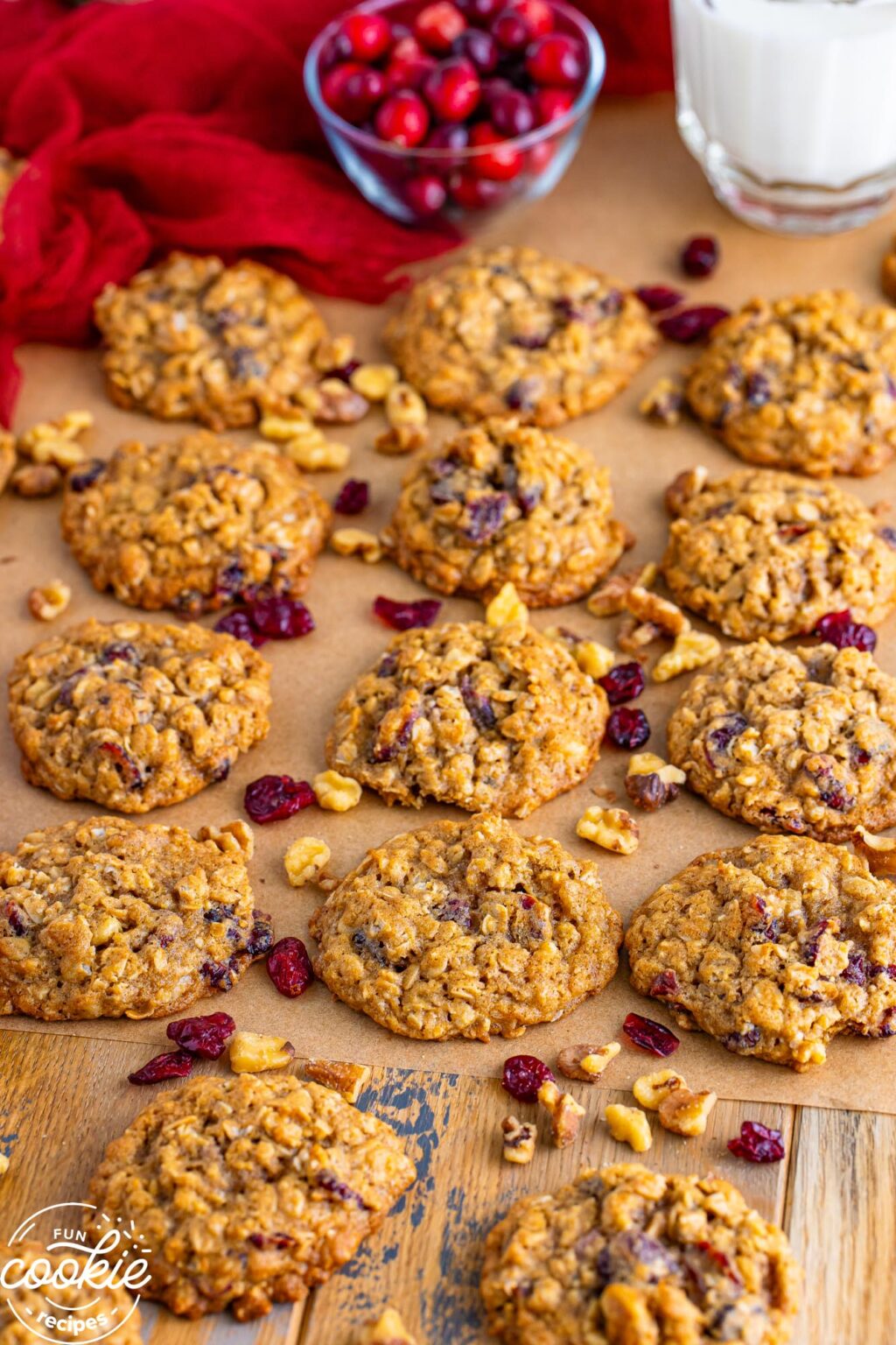 Chewy Oatmeal Cranberry Walnut Cookies Fun Cookie Recipes