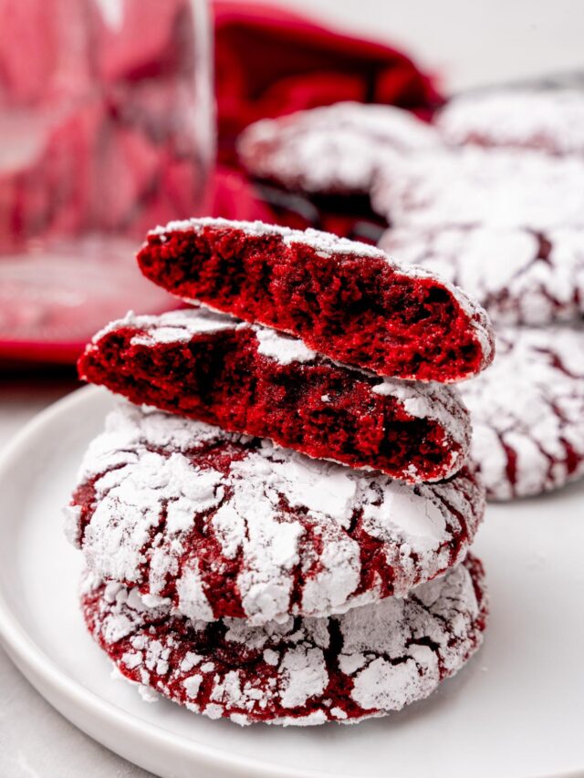 Red Velvet Crinkle Cookies